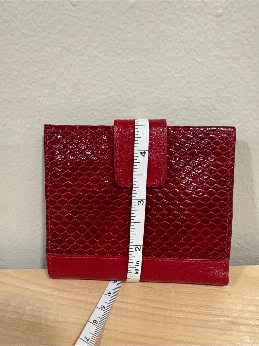 Red Textured Women's Wallet - Classic Compact Design